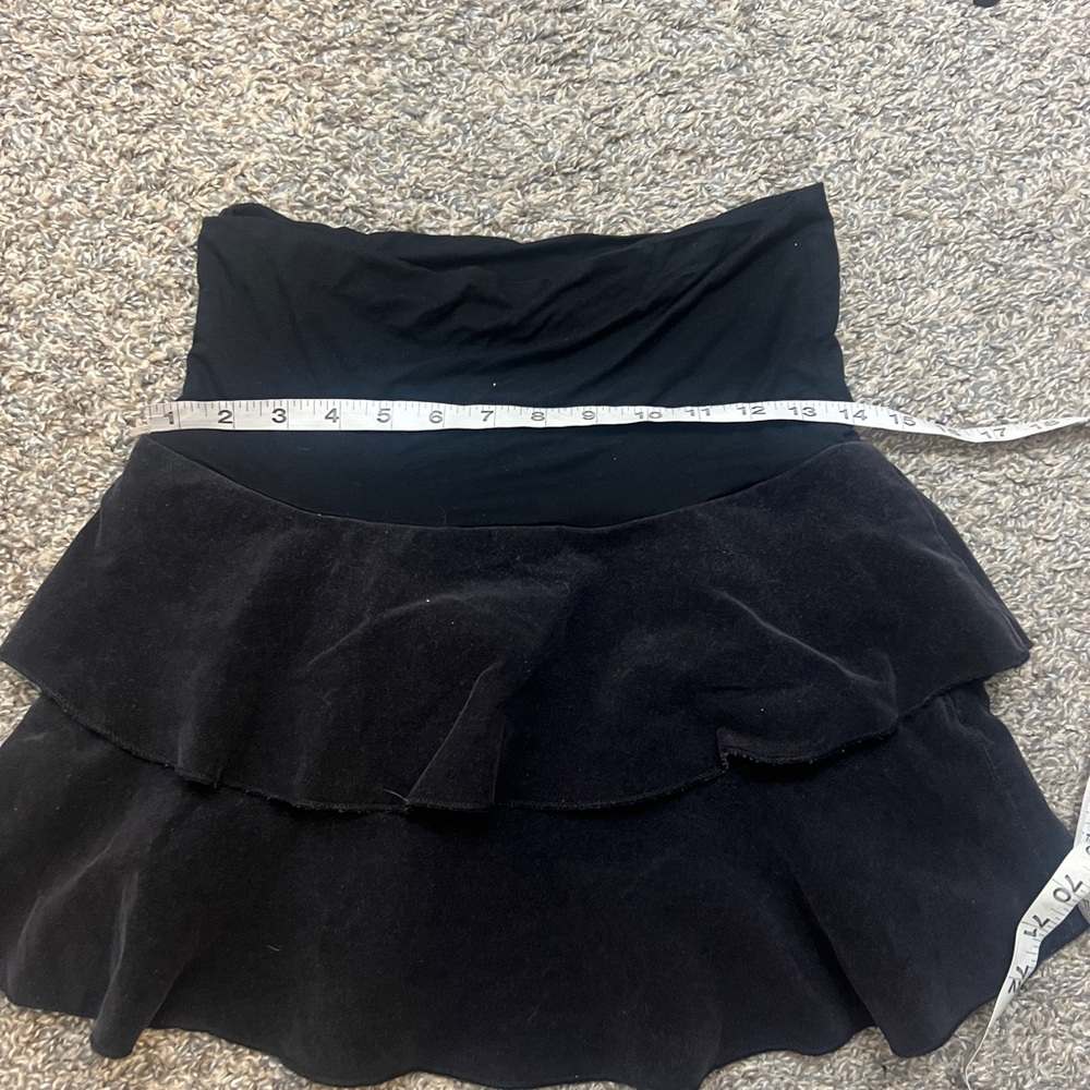 Women’s Festival Ready Black Corduroy‎ Ruffled Mini Skirt - Picture 7 of 7